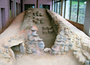 <b>Kiln Site in Gangjin, Jeollanam-do.</b> The remains of ancient kilns can be seen in Gangjin, which was one of the main producers of celadon wares during the Goryeo period.