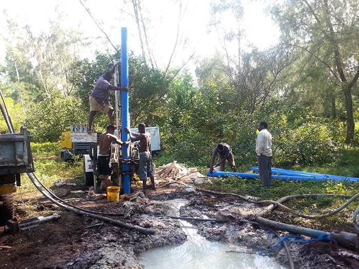 The KRCC works on an irrigation project in Zanzibar, Tanzania.
