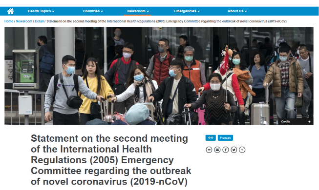 Coronavirus : l'OMS décrète l’urgence sanitaire mondiale