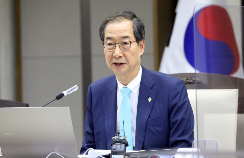 Le Premier ministre Han Duck-soo lors de la première réunion sur l'inspection et la coordination des affaires d'État au Complexe gouvernemental de Séoul, le 9 juin 2022. Ⓒ Compte Facebook de Secrétariat du Premier ministre