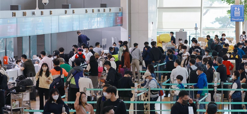 Terminal 1 de l'aéroport international d'Incheon, le 7 octobre 2022. © Yonhap News