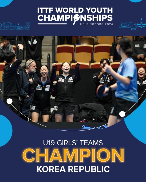 Les jeunes pongistes aux Championnats du monde jeunes de tennis de table 2024, qui se sont déroulés à Helsingborg, en Suède. © Fédération internationale de tennis de table