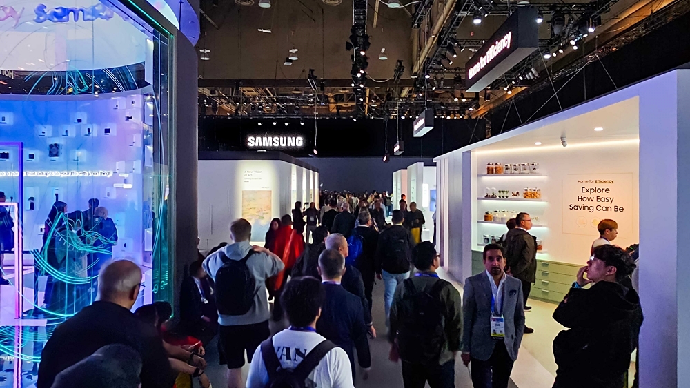 Vue du pavillon Home AI de Samsung Electronics au CES 2025. © Samsung Electronics