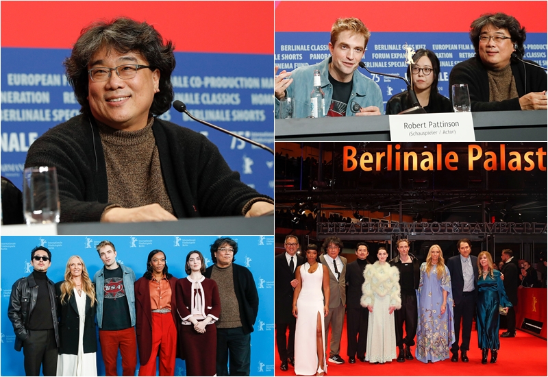 Le réalisateur Bong Joon Ho et les acteurs de « Mickey 17 » lors de la 75e édition du Festival international du film de Berlin, le 15 février 2025. © Warner Bros. Korea