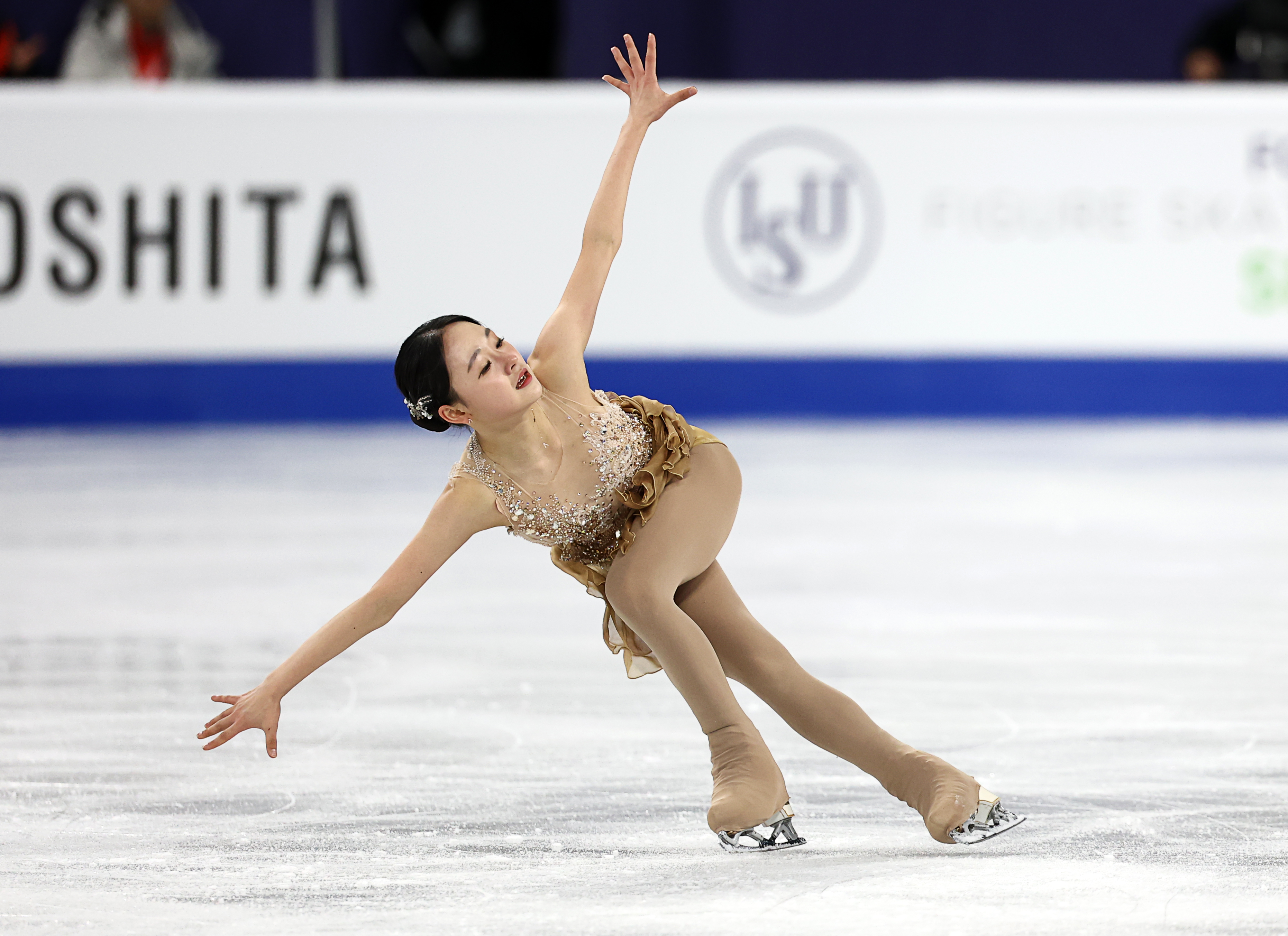 La patineuse Kim Chaeyeon lors des Championnats des quatre continents de patinage artistique 2025 de l’ISU à Séoul, le 23 février 2025. © Agence de presse Yonhap