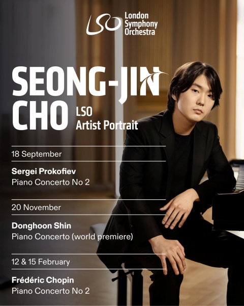 Le programme des concerts Cho Seongjin durant l’Artist Portrait 2025/26 de l’Orchestre symphonique de Londres. © Compte Facebook de Cho Seongjin