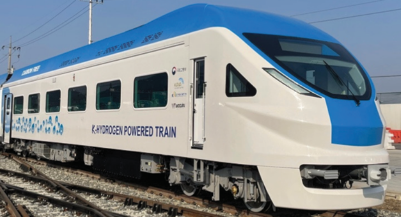 Une rame d’un train à hydrogène de conception coréenne. © Korea Agency for Infrastructure Technology Advancement