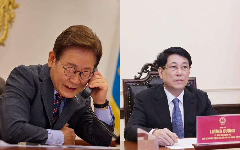 Le président Lee Jae-myung (à gauche) et le président vietnamien Luong Cuong. © Compte X de Lee Jae-myung