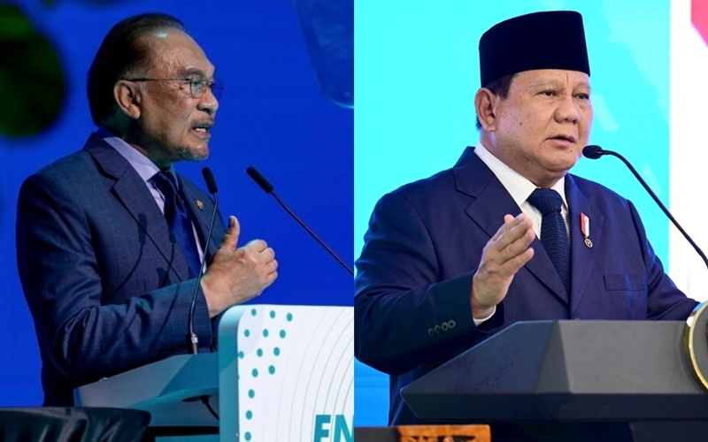 Le Premier ministre malaisien Anwar Ibrahim et le président indonésien Prabowo Subianto. © Bureaux présidentiels de Malaisie et d’Indonésie