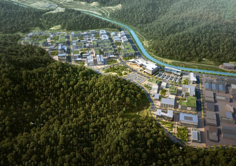 Le futur cluster dédié à l’hydrogène intégré dans le complexe industriel de Blue Valley, à Pohang, dans le Gyeongsang du Nord. © Ville de Pohang