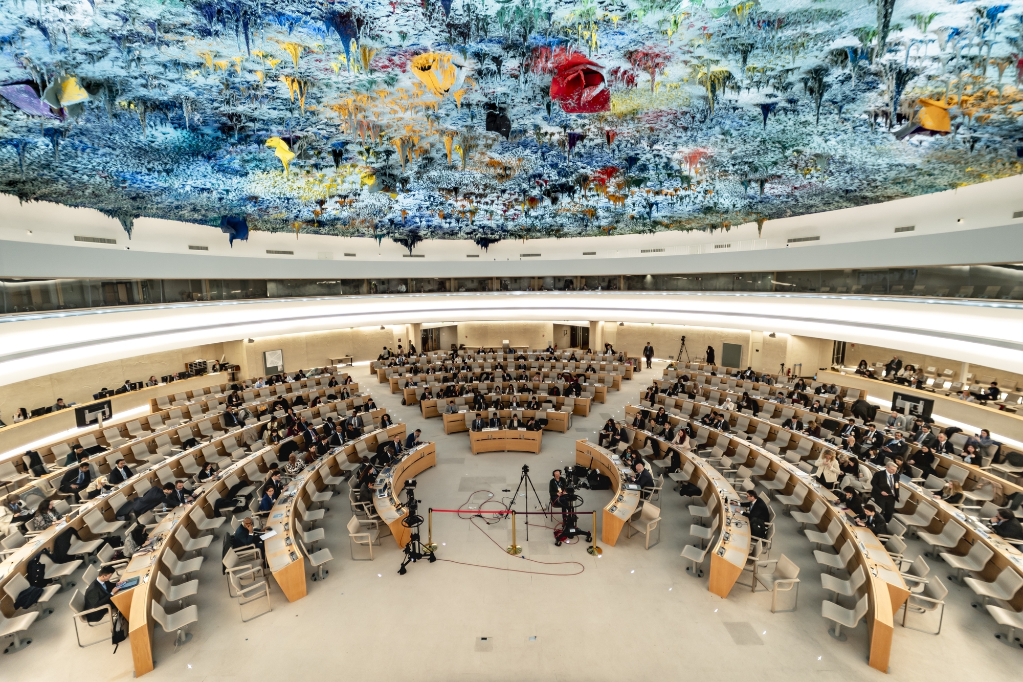 Une session du 58e Conseil des droits de l'homme des Nations unies se tient à Genève, en Suisse, le 24 février 2025. © Agence de presse Yonhap