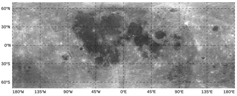 La carte complète de la surface de la Lune en lumière visible produite par Danuri, la sonde orbitale de conception coréenne. © Administration coréenne aérospatiale