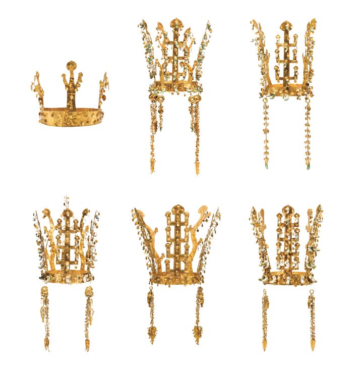 Six couronnes du royaume de Silla. © Musée national de Gyeongju