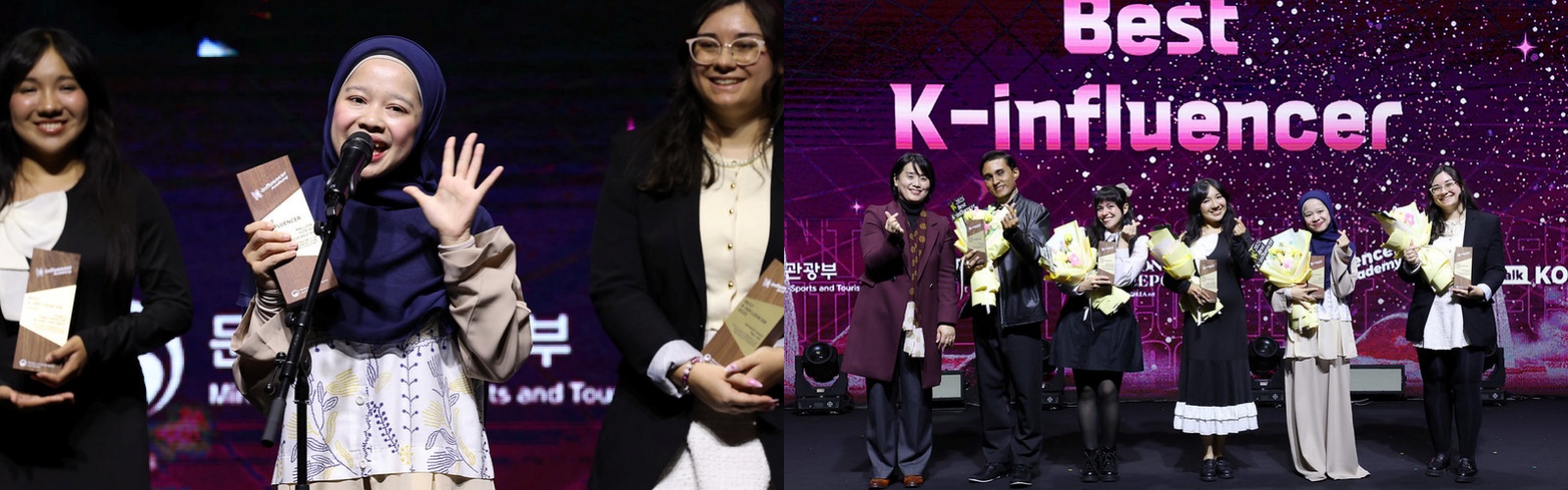 Maulidya prend la parole lors du K-Wave Festival 2025 avec d&rsquo;autres cr&eacute;ateurs de contenu, &agrave; S&eacute;oul, le 8 novembre 2025. &copy; Lee Jeong Woo / Korea.net