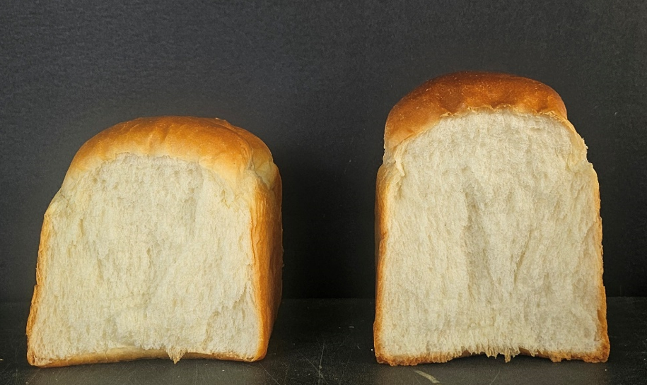 Du pain de mie fabriqué avec des graines Irum (à droite). © Administration du développement rural