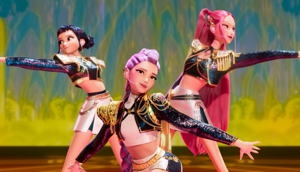 Le trio Huntrix du film « KPop Demon Hunters ». © Sony Animation Pictures