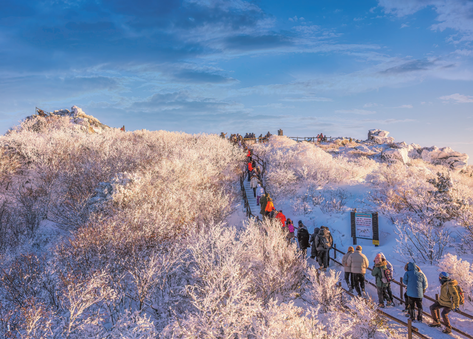 1. Paysage enneigé du mont Deogyu à Muju Le mont Deogyu est l’une des destinations montagneuses emblématiques de Corée, réputée pour ses flamboyantes couleurs automnales et ses paysages hivernaux spectaculaires, offrant un condensé des quatre saisons du pays.