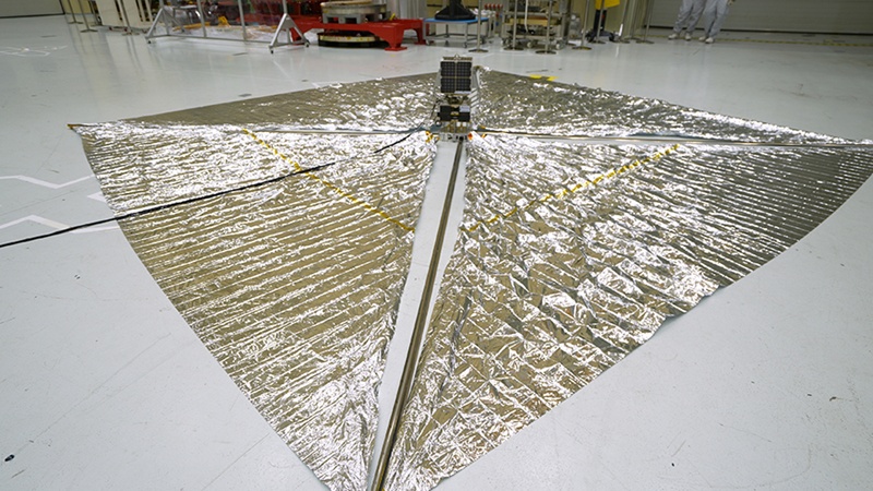 Les voiles du dispositif de capture des débris spatiaux développés par le Korea Aerospace Research Institute. © Korea Aerospace Research Institute
