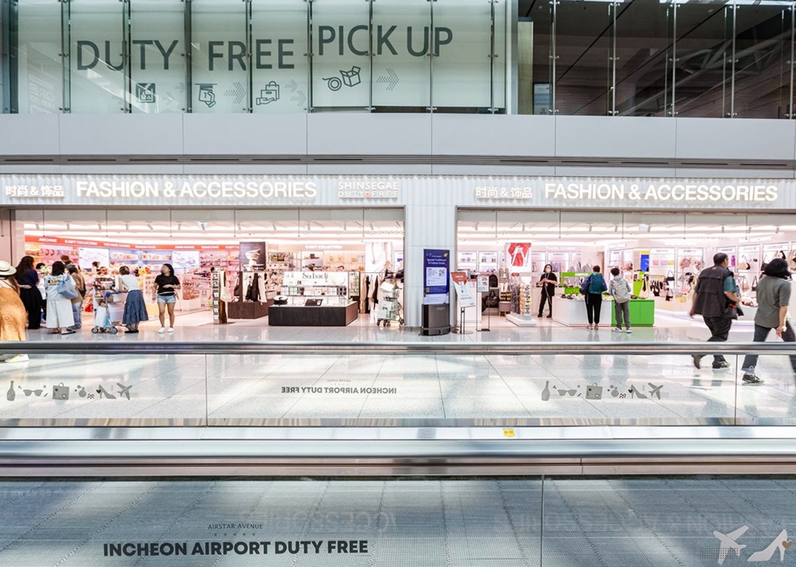 Des boutiques hors taxes Shinsegae sont nouvellement ouvertes dans le terminal 1 de l’aéroport international d’Incheon. © Shinsegae Duty Free