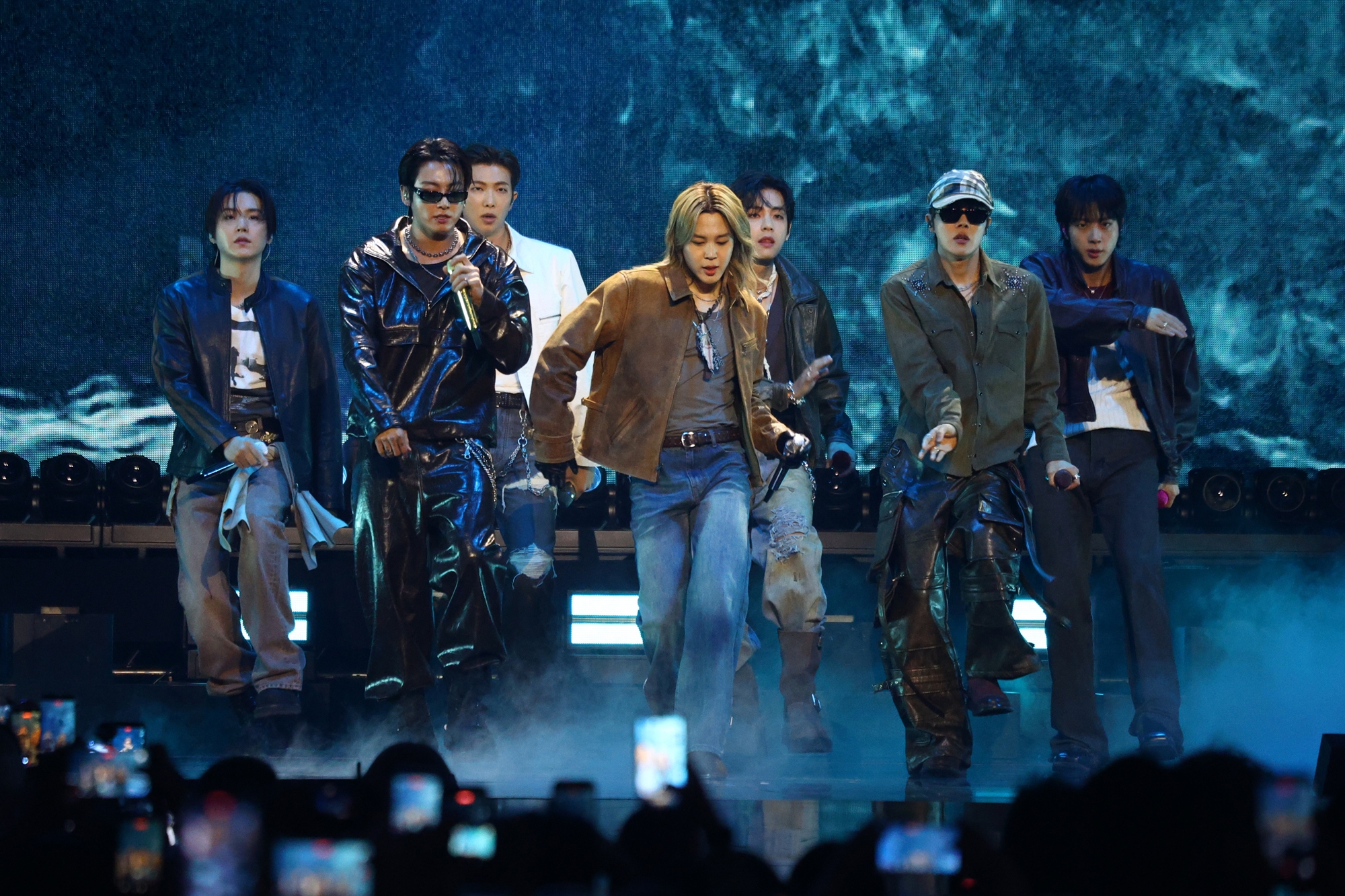 BTS lors d’un concert à Las Vegas, le 18 septembre 2026. © Agence de presse Yonhap