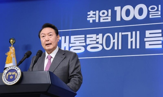 Le président Yoon tient une conférence de presse pour son 100e jour de mandat