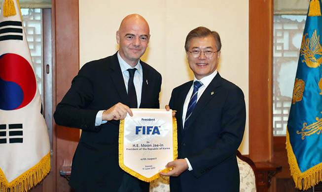 Rencontre entre Moon et le président de la FIFA