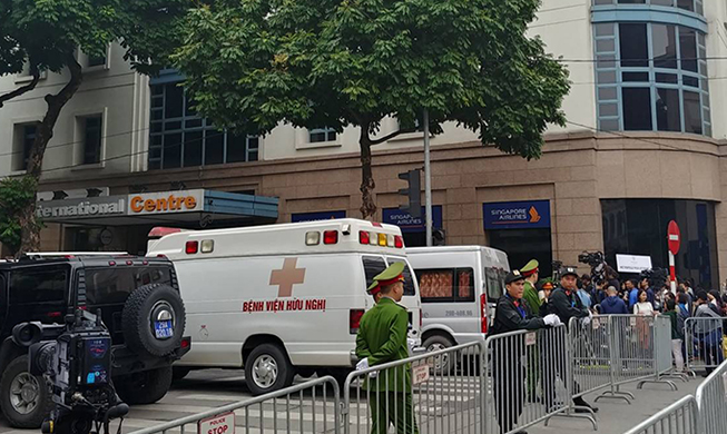 PHOTO #3. Hanoï, le jeudi 28 février 2019 : à 11 heures du matin, autour de l'hôtel Sofitel Legend Metropole