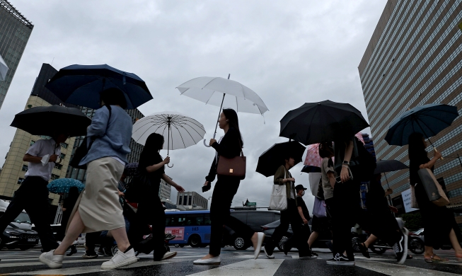 Pluie matinale sur Séoul