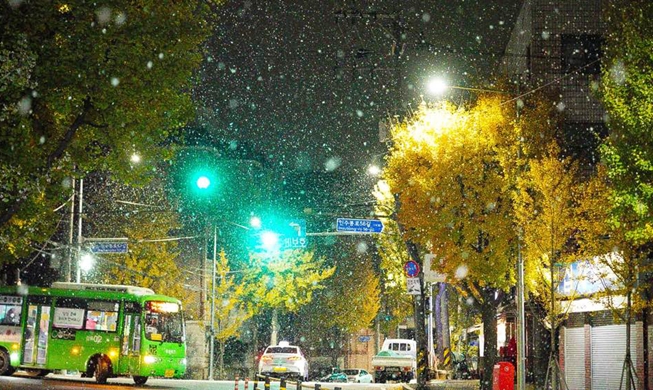 Séoul : la première neige est arrivée en novembre