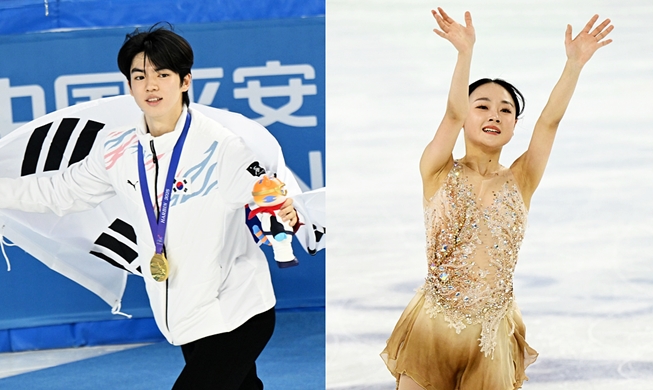 Les patineurs Cha Junhwan et Kim Chaeyeon champions des Jeux asiatiques de Harbin