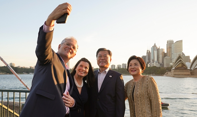 En images : la visite d'État du président Moon en Australie