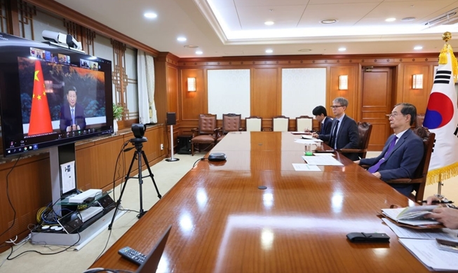 Le président par intérim Han Duck-soo participe à une réunion virtuelle de l’ONU sur le climat