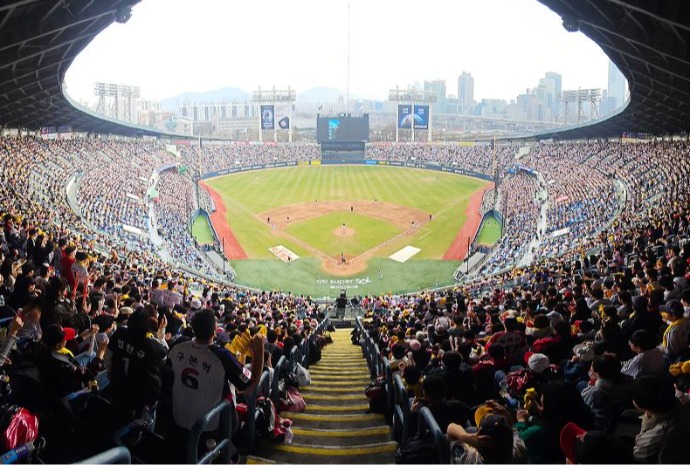 Match de baseball à Jamsil
