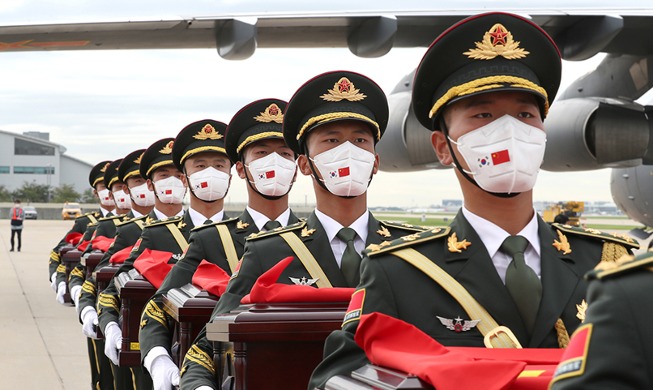 Image du jour : Rapatriement des restes de soldats chinois de la guerre de Corée