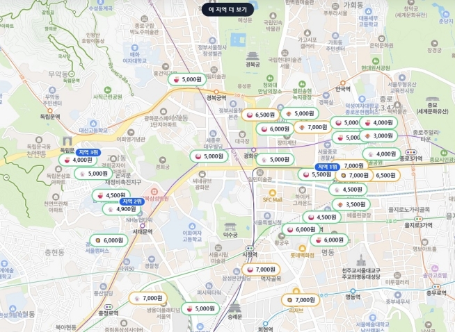 J'ai testé Geojimap, la carte qui traque les repas à moins de 10 000 wons dans toute la Corée