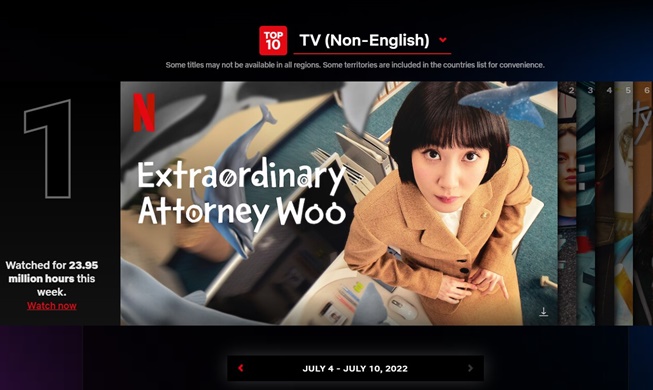 « Extraordinary Attorney Woo » domine les séries Netflix non anglophones