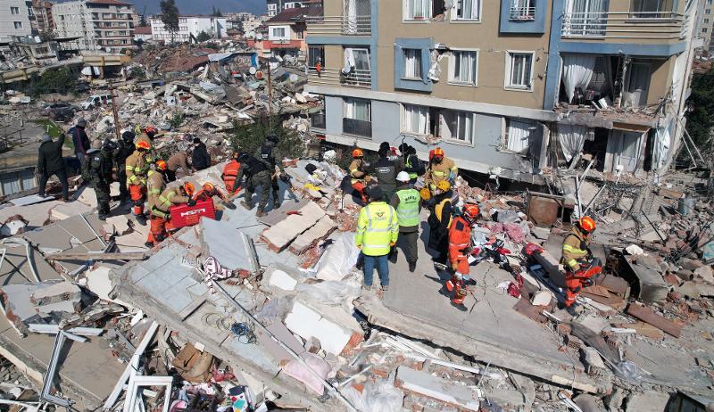 L’équipe de secours KDRT (Korea Disaster Relief Team) mène une opération de sauvetage dans la ville turque d'Antakya, dans la province de Hatay, le 10 février (heure locale) 2023. ⓒ Yonhap News 