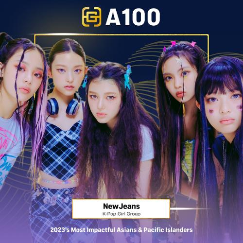 Le groupe de K-pop NewJeans fait partie des 100 personnalités nommées dans l’A100. © Compte Facebook officiel de Goldhouse 