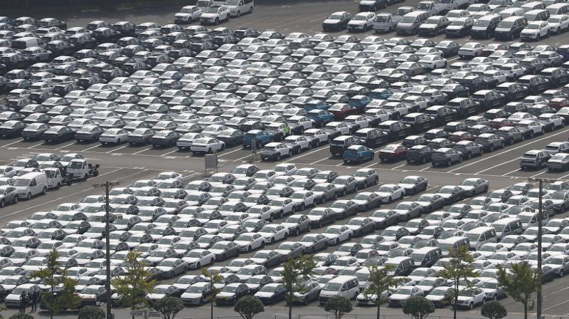 Des véhicules attendent d’être exportés de l'usine Hyundai d'Ulsan, le 16 septembre 2022. © Yonhap News