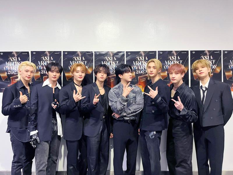 Stray Kids lors des Asia Artist Awards, au Philippine Arena, le 14 novembre 2023. © Compte Facebook de Stray Kids 