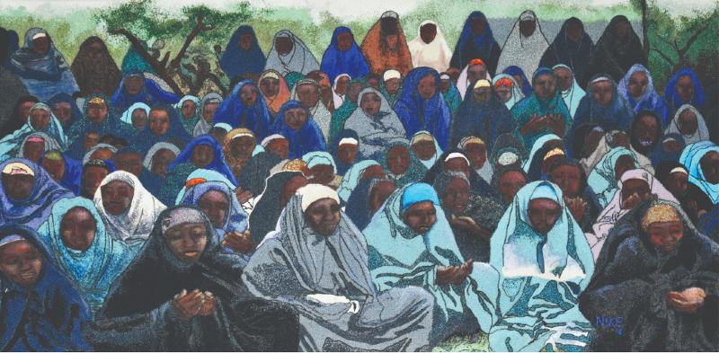 « Chibok Girls » (2014), de Nike Okundaye. © Nike Art Foundation