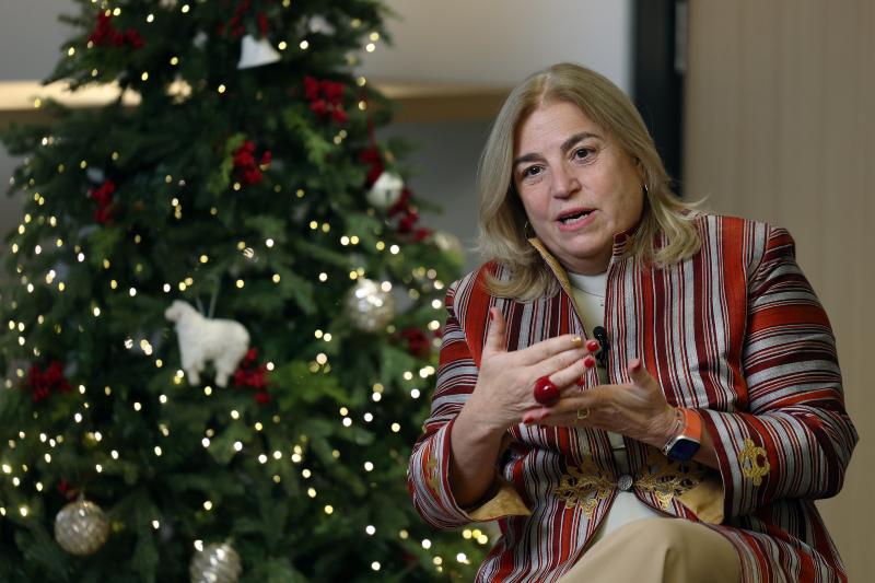 L’ambassadrice de l’UE, Maria Castillo-Fernandez, lors de son interview à l’ambassade de l’Union européenne à Séoul, le 16 décembre 2024. © Lee Jun Young