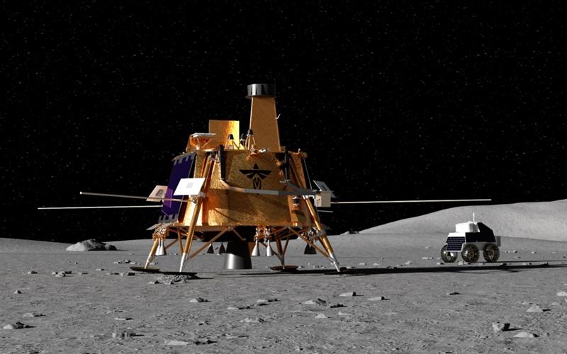 L’atterrisseur Blue Ghost, de la société Firefly Aerospace, à bord duquel les huit poèmes coréens seront transportés sur la Lune. © Firefly Aerospace