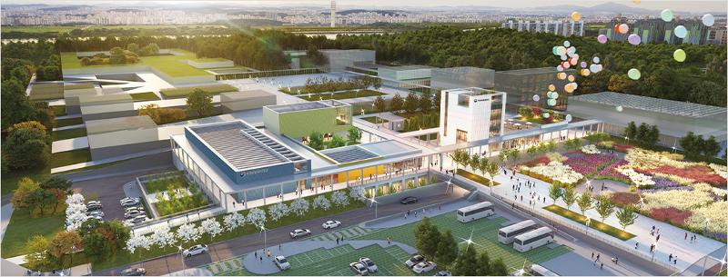 Perspective 3D du futur complexe mus&eacute;al de Cor&eacute;e (National Museum Complex of Korea), &agrave; Sejong. &copy; National Agency for Administrative City Construction