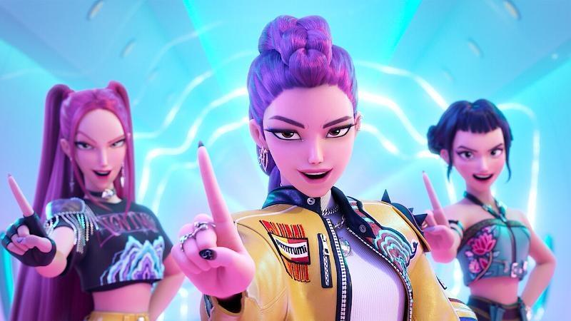 Le trio Huntrix, du film d’animation « KPop Demon Hunters ». © Netflix
