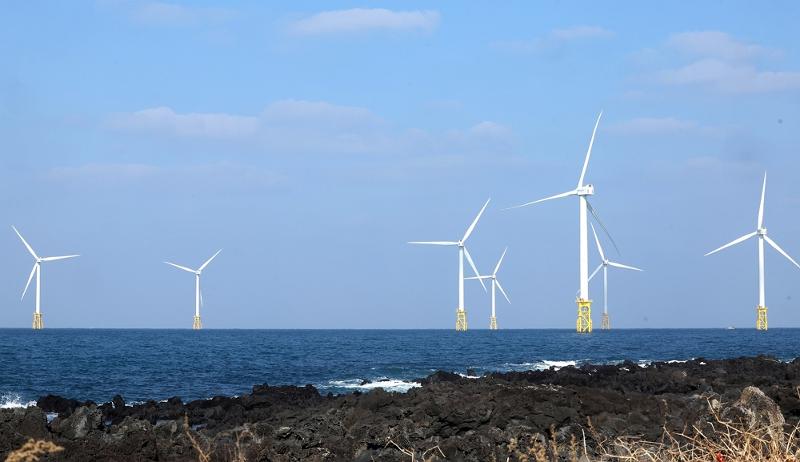 Le parc éolien offshore de Hallim, sur l’île de Jeju. © Korea Electric Power Corporation