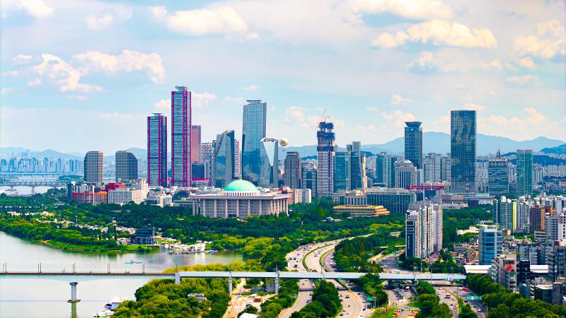Le quartier d’affaires de Yeouido et de l’Assemblée nationale, à Séoul. © Seoul Tourism Organization