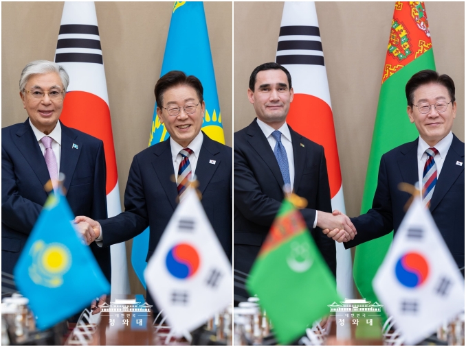 Le président Lee Jae Myung s’entretient avec ses homologues kazakh et turkmène